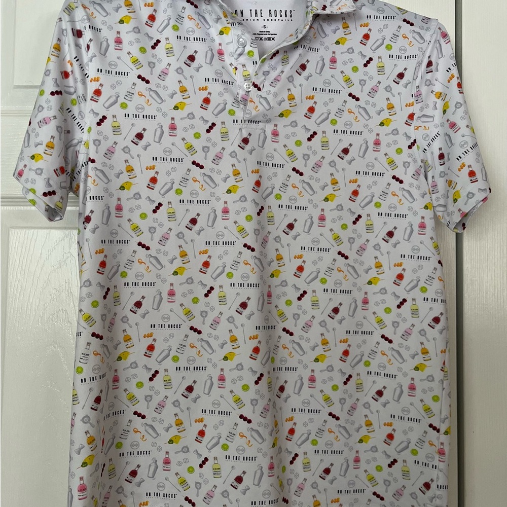 On The Rocks Cocktail Pattern Polo Shirt - Picture 4 of 5